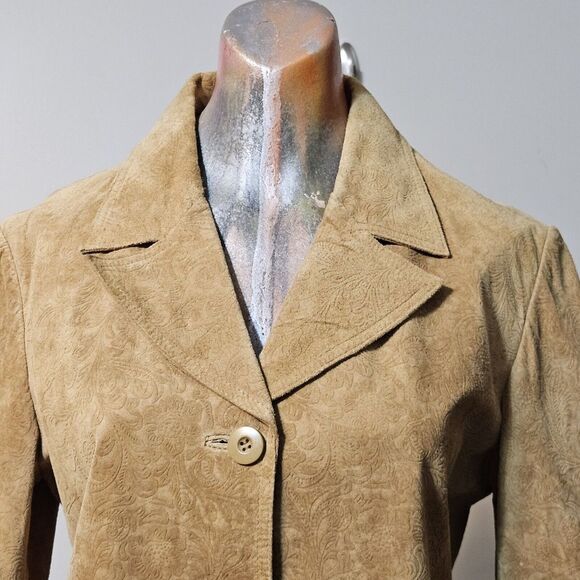 Wilson's Leather Maxima Women's Suede Caramel jacket Size L - Picture 5 of 15